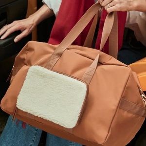 Weekender Duffel with Faux Sherpa